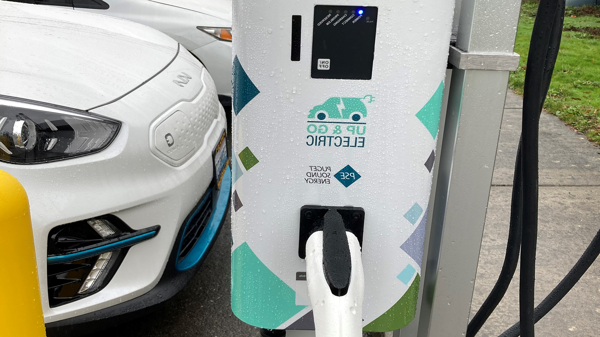 An electric vehicle charger installed at the Housing Authority of Skagit County through our Equity Focused pilot.